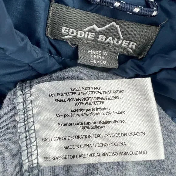 Eddie Bauer XL Men's Blue 1/4 Zip Mock Neck Pullover Sweater Fleece Knit - Picture 4 of 4